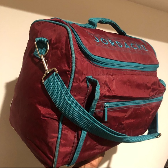 Jordache Bags Vintage Jordache Cranberryteal Trim Duffel Bag Poshmark
